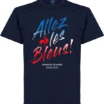 Frankrijk Allez Les Bleus WK Winners 2018 T-Shirt - Navy - S
