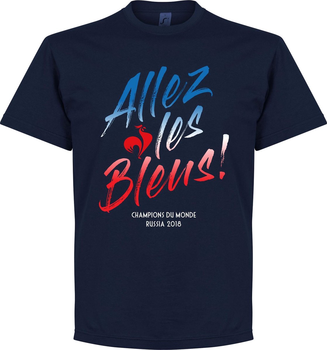 1119x1200-14 Frankrijk Allez Les Bleus WK Winners 2018 T-Shirt - Navy - XXXL - Afbeelding 1