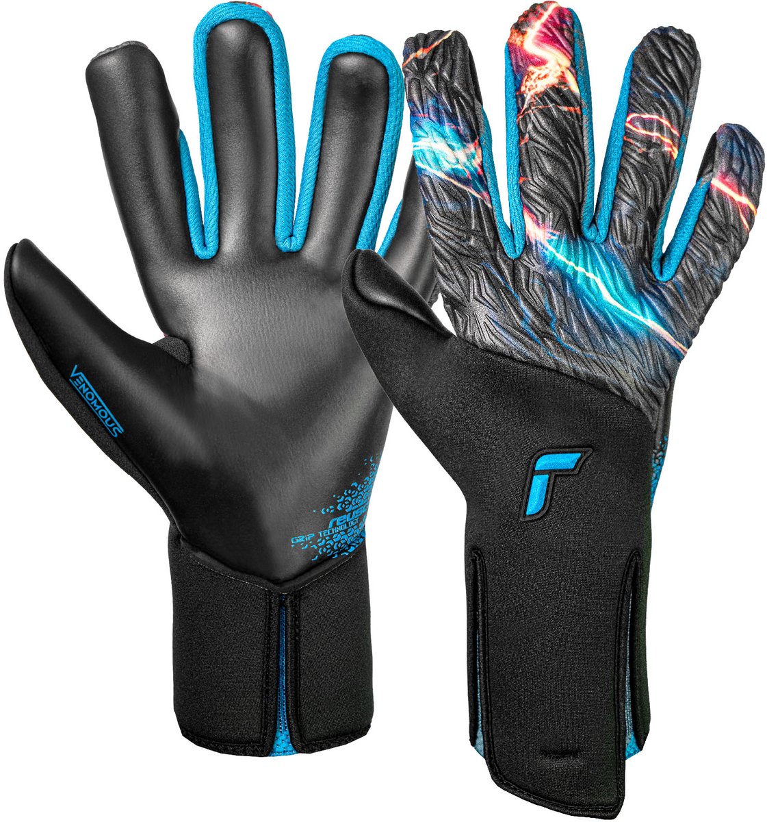 1121x1200-7 Reusch Venomous Gold X Blauw Keepershandschoenen - Maat 9.5 - Afbeelding 1