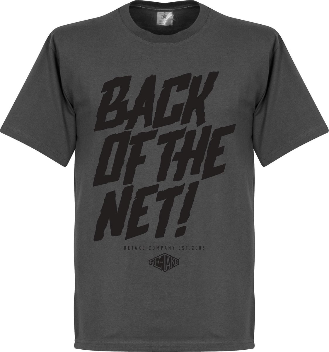 1123x1200-20 Retake Back of the Net! T-Shirt - Donker Grijs - L - Afbeelding 1