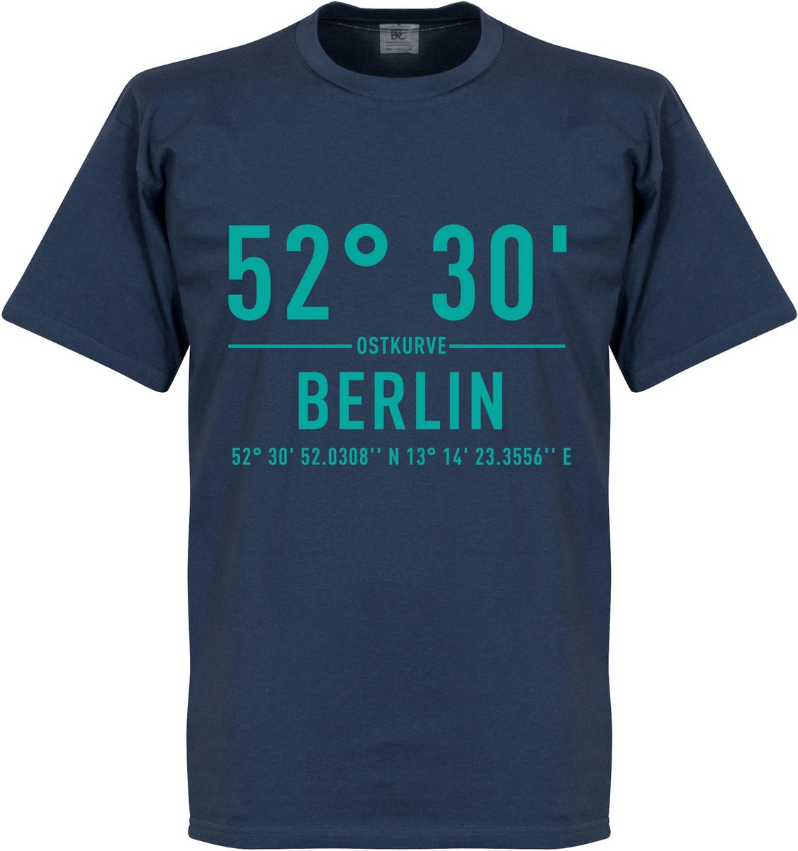 1126x1200-236 Hertha BSC Olympiastadion Coördinaten T-Shirt - Blauw - XXL - Afbeelding 1
