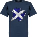 Schotland Ripped Flag T-Shirt - Navy - Kinderen - 116