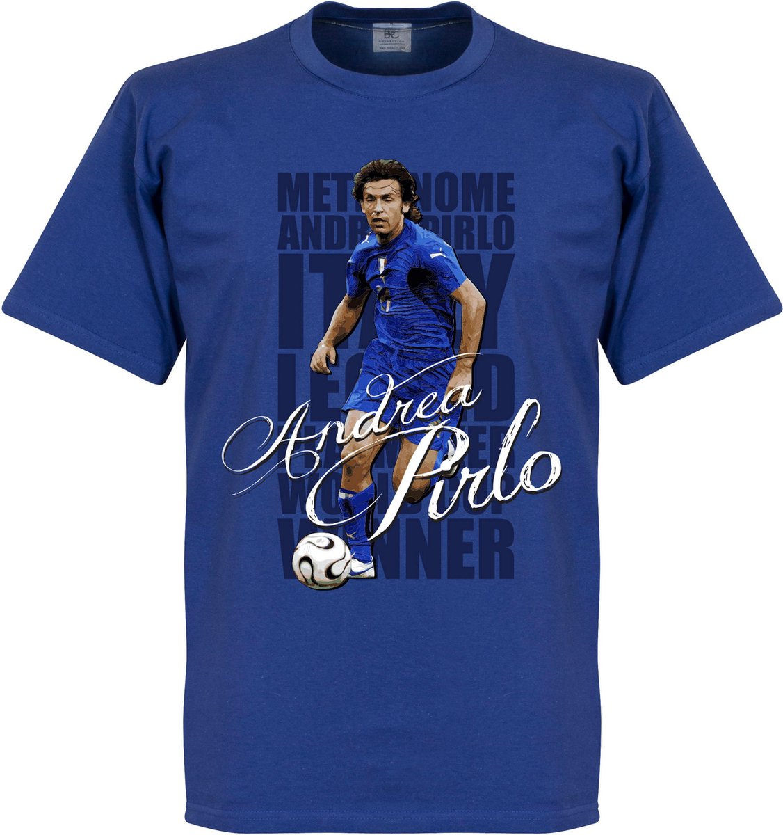 1126x1200-348 Pirlo Legend T-Shirt - Blauw - Kinderen - 128 - Afbeelding 1