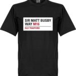 Sir Matt Busby Way Sign T-shirt - Zwart - L