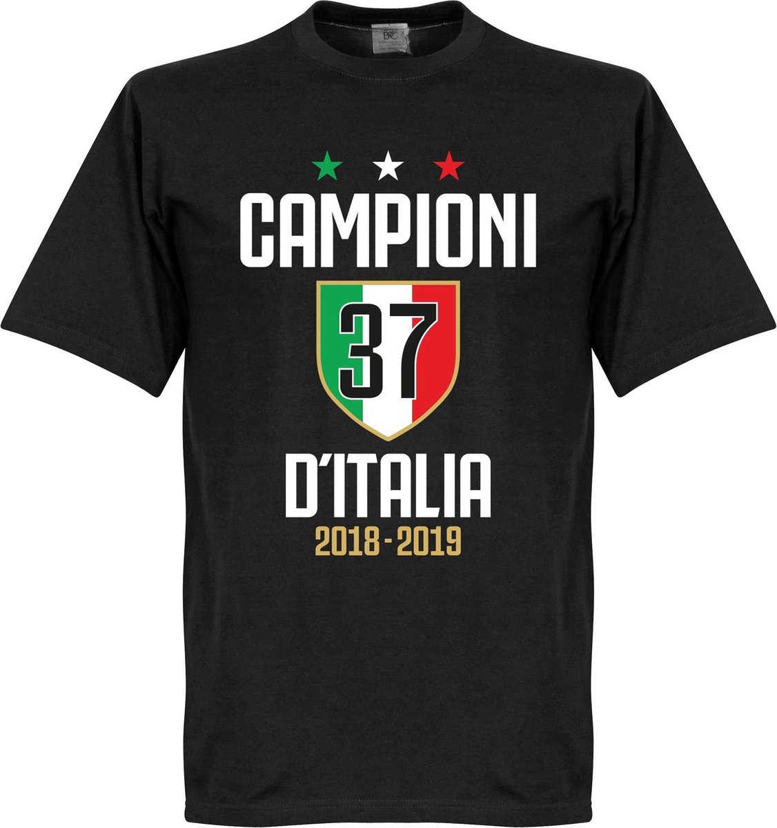 1126x1200-384 Campioni D'Italia 37 T-Shirt - Zwart - XXXL - Afbeelding 1
