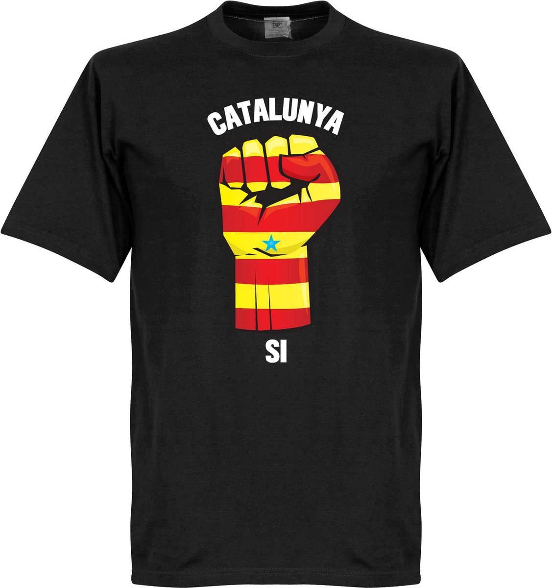 1127x1200-74 Catalonië Fist T-Shirt - Zwart - XL - Afbeelding 1