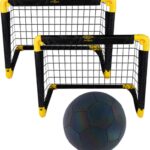 Umbro Voetbaldoel 50 x 44 x 44 cm - Voetbaldoeltjes Set van 2 met Voetbal - Voetbalgoal Opvouwbaar - Voetbal Goal Makkelijk Opbergen - Voetbal Training Goals voor Kinderen - Zwart/ Geel