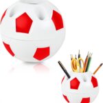 Stijlvolle Penhouder in Voetbalthema voor Studenten met 6 Gaten, Ideaal voor Thuis, Kantoor en School, Perfect Cadeau voor de Eerste Schooldag