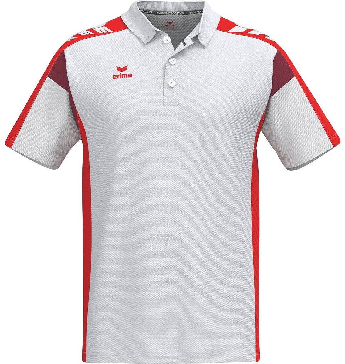 1137x1200-2 Erima Celebrate 125 Polo Kinderen - Wit / Rood | Maat: XS - Afbeelding 1