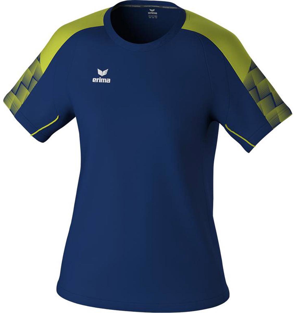 1137x1200-22 Erima Evo Star T-Shirt Dames - Marine / Geel | Maat: 34 - Afbeelding 1