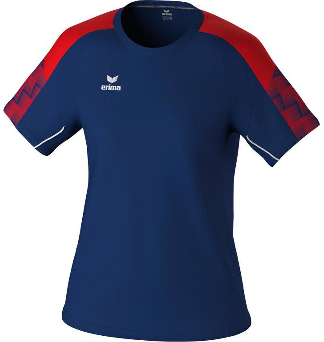 1137x1200-3 Erima Evo Star T-Shirt Dames - Marine / Rood | Maat: 38 - Afbeelding 1