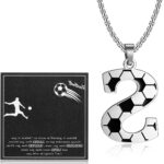 Unieke Voetbal Ketting voor Mannen en Vrouwen met Persoonlijke Letter, Cadeau in Luxe Doos voor Voetbalfans en Spelers, Gemaakt van 316L RVS