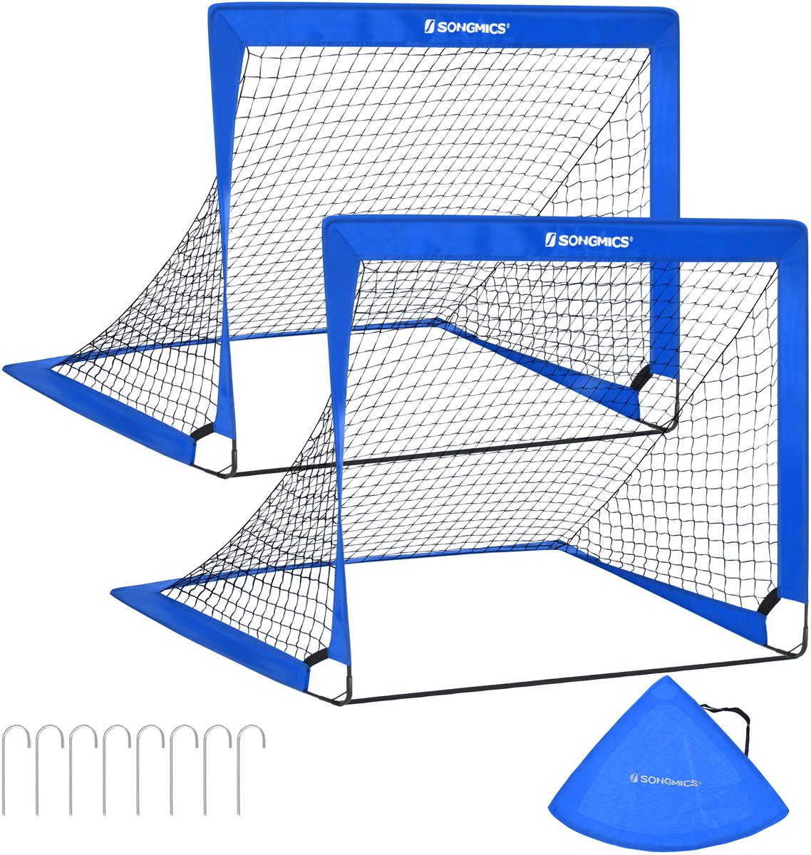1138x1200-59 SONGMICS SZQ122Q02 - Voetbaldoel Set van 2 voor Kinderen - Pop-up Systeem - Voor Tuin - Snelle Montage - Afbeelding 1