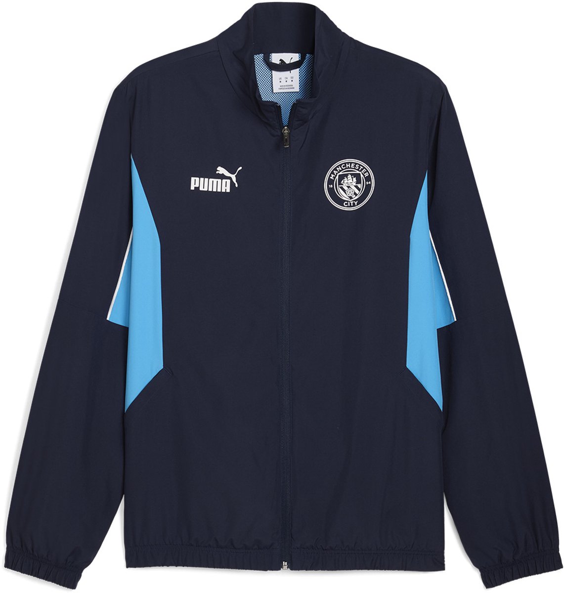 1141x1200-5 Puma Manchester City Fc Football Archive Sweatshirt Met Rits Blauw M Man,Vrouw - Afbeelding 1