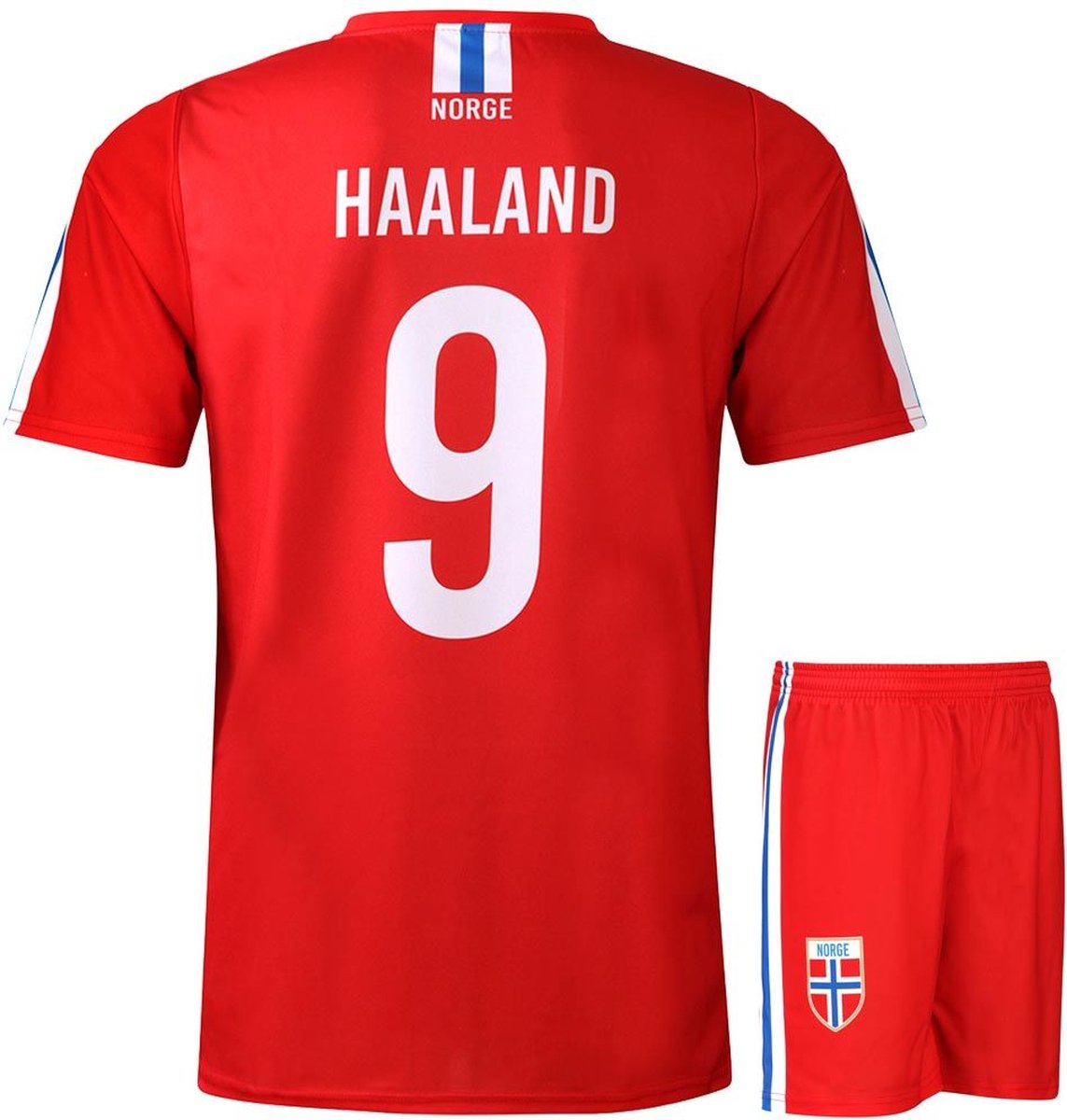 1143x1200-3 Haaland Noorwegen Voetbaltenue - Voetbal Tenue Kinderen - Shirt en Broekje - Jongens en Meisjes - Volwassenen - Heren en Dames - Maat L - Afbeelding 1