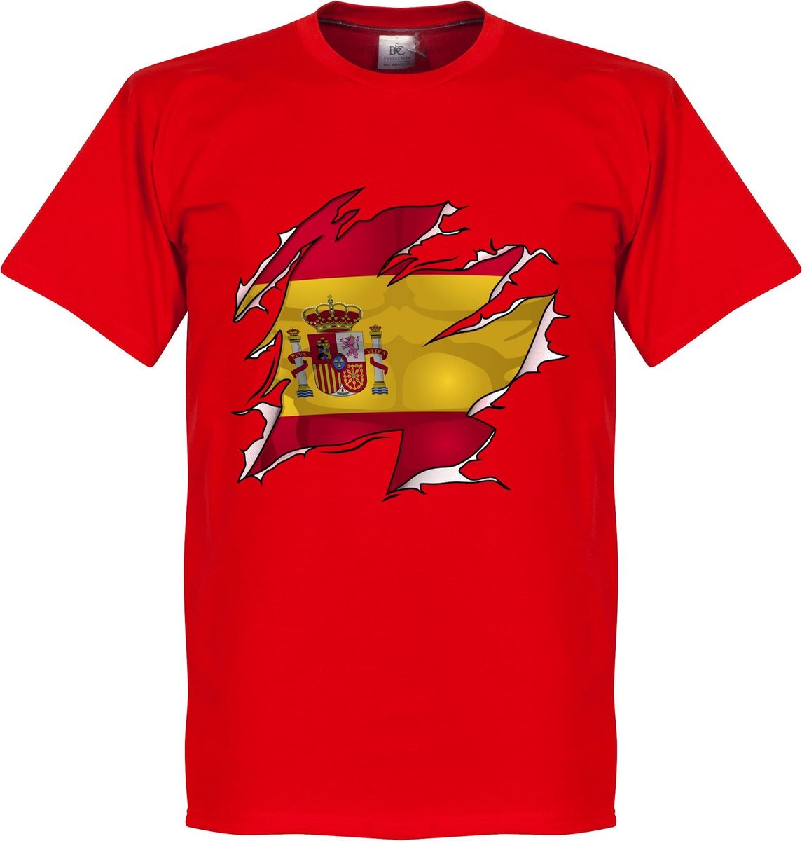 1145x1200-211 Spanje Ripped Flag T-Shirt - Rood - S - Afbeelding 1