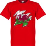 Wales Ripped Flag T-Shirt - Rood - XL