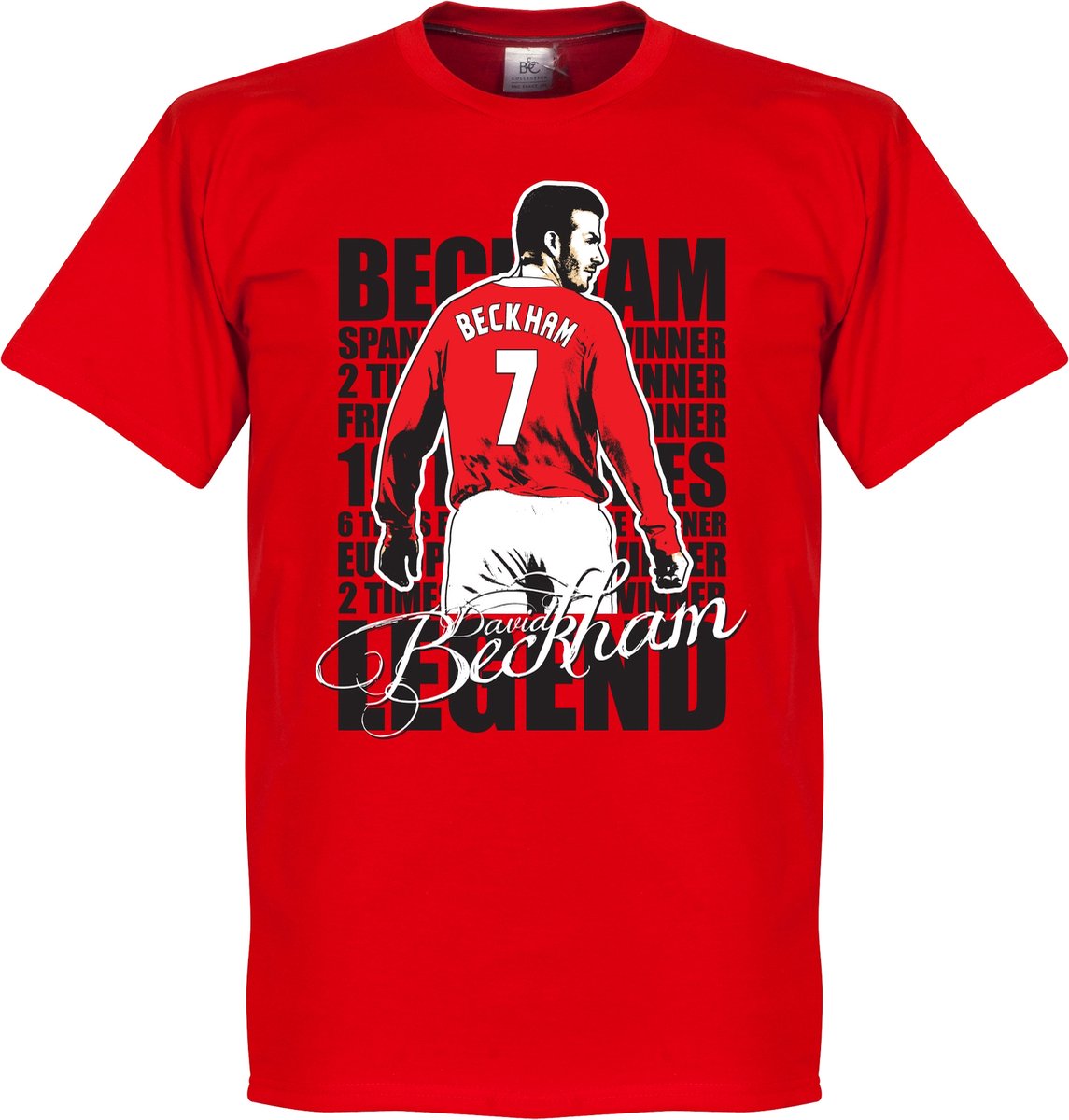 1145x1200-30 David Beckham Legend T-Shirt - Rood - XL - Afbeelding 1