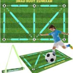 Trainingsmat voor Voetbal met Verstelbare Tailleband, Antislip, Schokabsorberend, 60 x 90 cm, Ideaal voor Voetbaltraining en Oefeningen