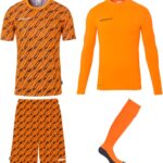 Uhlsport Progressive Keeperset Heren - Fluo Oranje / Zwart | Maat: S