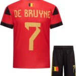De Bruyne België Thuis Tenue Voetbalshirt + Broek Set | EK/WK Belgisch voetbaltenue | Maat: L