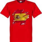 Spanje Ripped Flag T-Shirt - Rood - XS