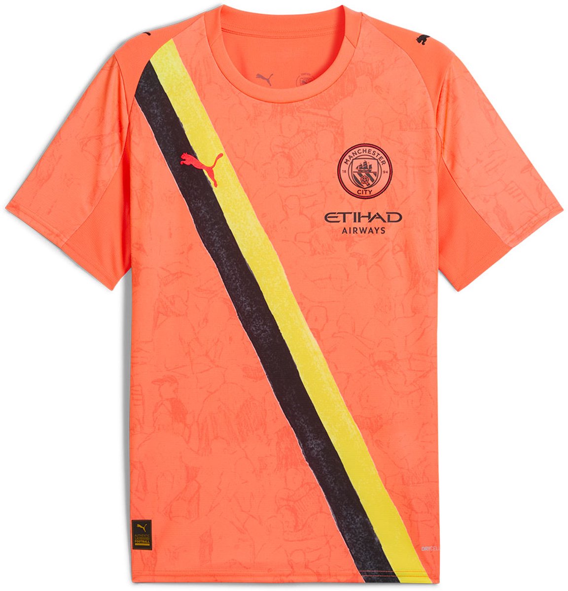 1152x1200-1 Puma Super Manchester City Fc Replica Korte Mouw T-shirt Junior Oranje 4-5 Years Jongens,Meisjes - Afbeelding 1