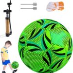 Reflecterende Voetbal Maat 5 met Pomp - Fluorescerende Bal voor Training en Nachtspellen, Geschikt voor Binnen en Buiten
