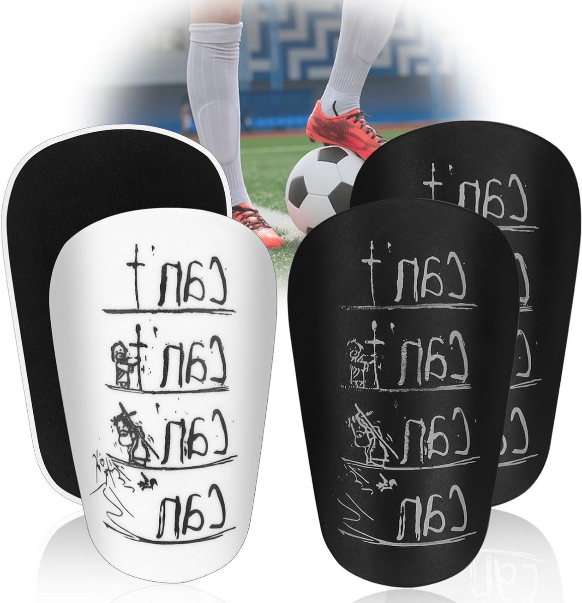 1158x1200-17 Mini scheenbeschermers voor kinderen, 2 paar, 8 x 5 cm, lichtgewicht en sterk, ideaal voor voetbal, joggen en hardlopen - Afbeelding 1