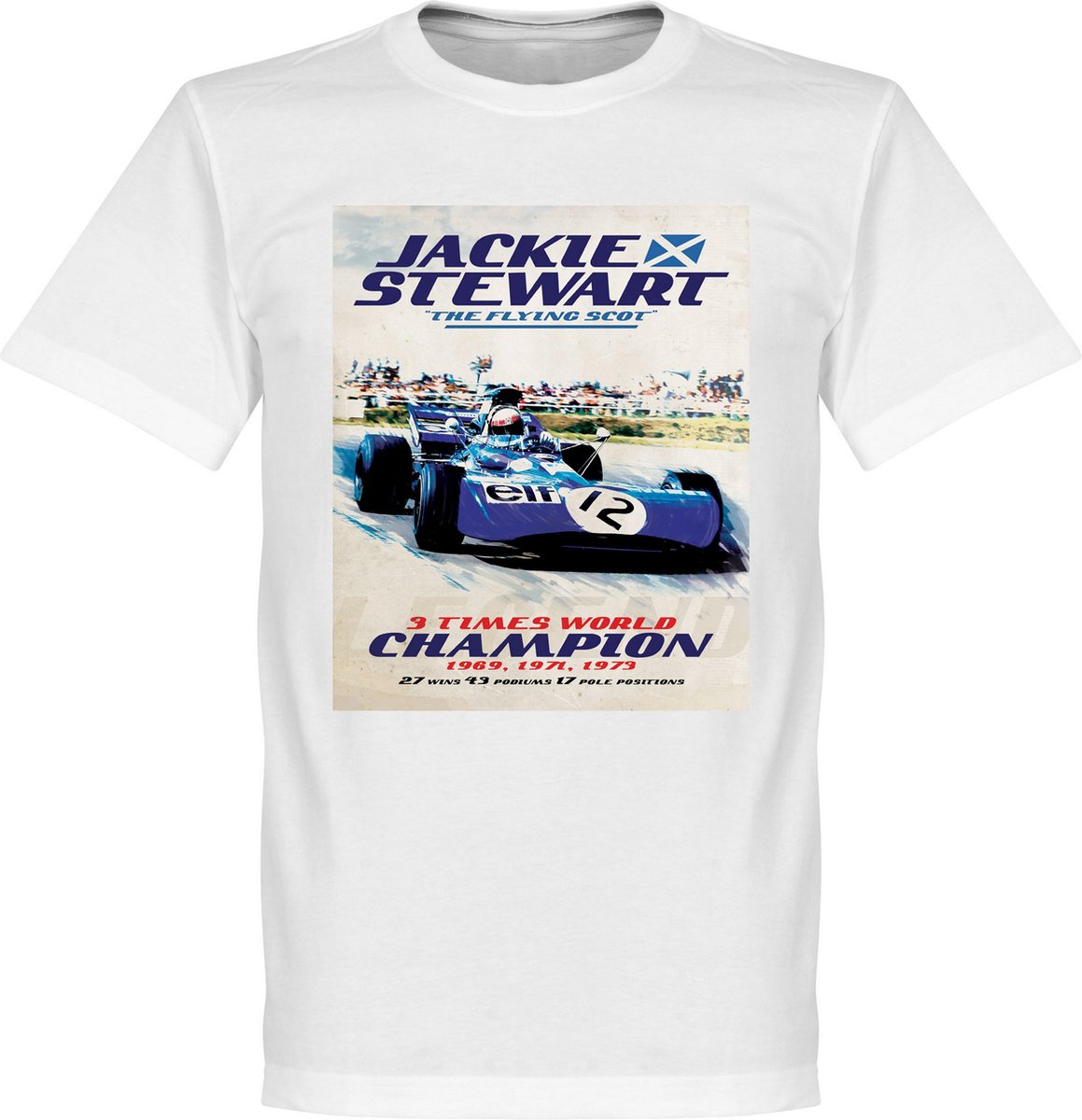 1159x1200-1012 Jackie Stewart Poster T-Shirt - Wit - XXXXL - Afbeelding 1