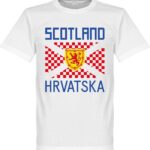 Schotland Kroatië Supporters T-Shirt - Wit - XL