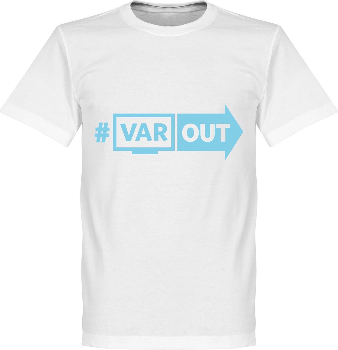 1159x1200-1086 VARout T-Shirt - Wit/ Lichtlblauw - 3XL - Afbeelding 1