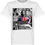 Ronaldinho Barca Comic T-shirt - Wit - 4XL
