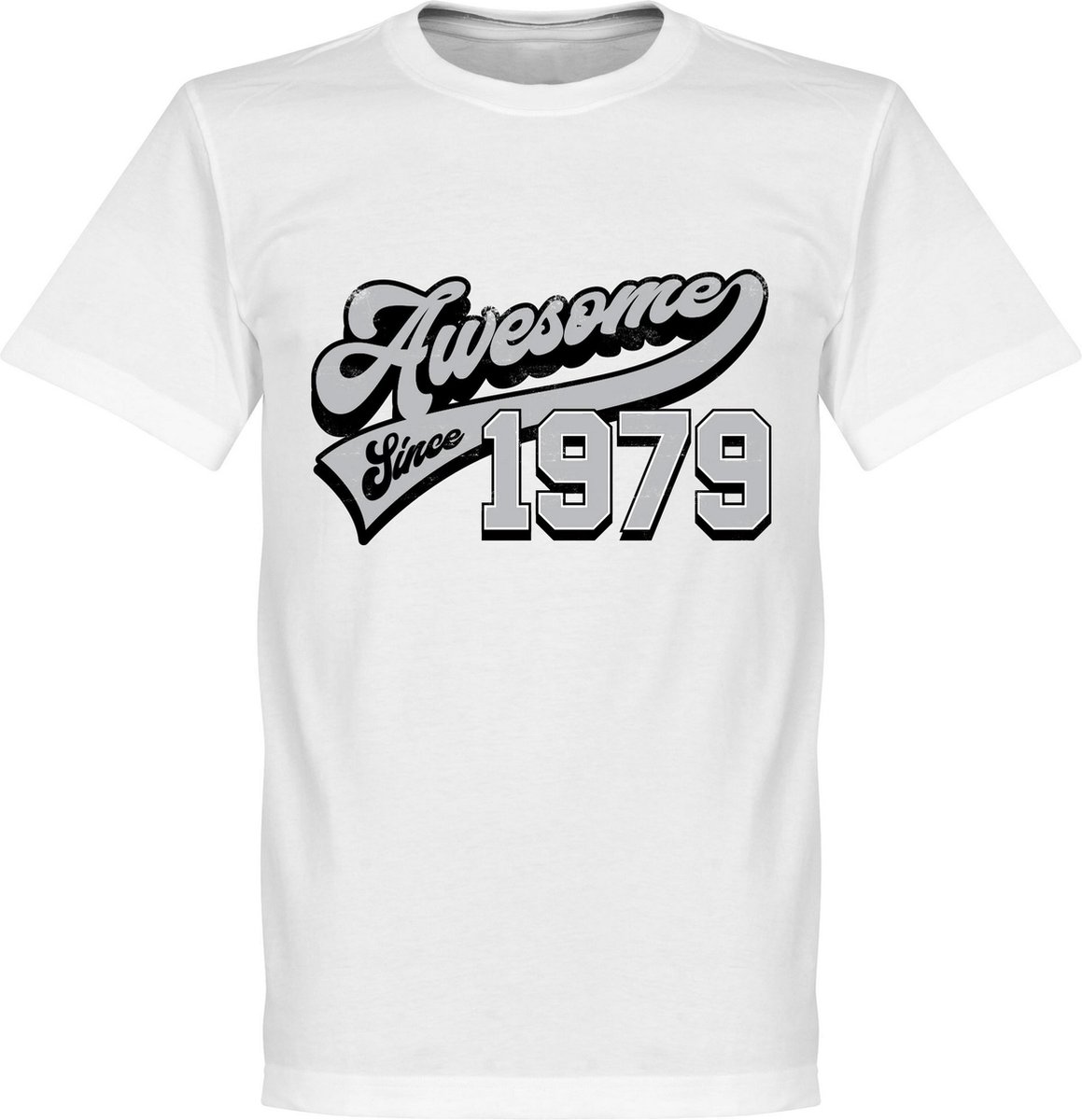 1159x1200-160 Awesome Since 1979 T-Shirt - Wit - 4XL - Afbeelding 1