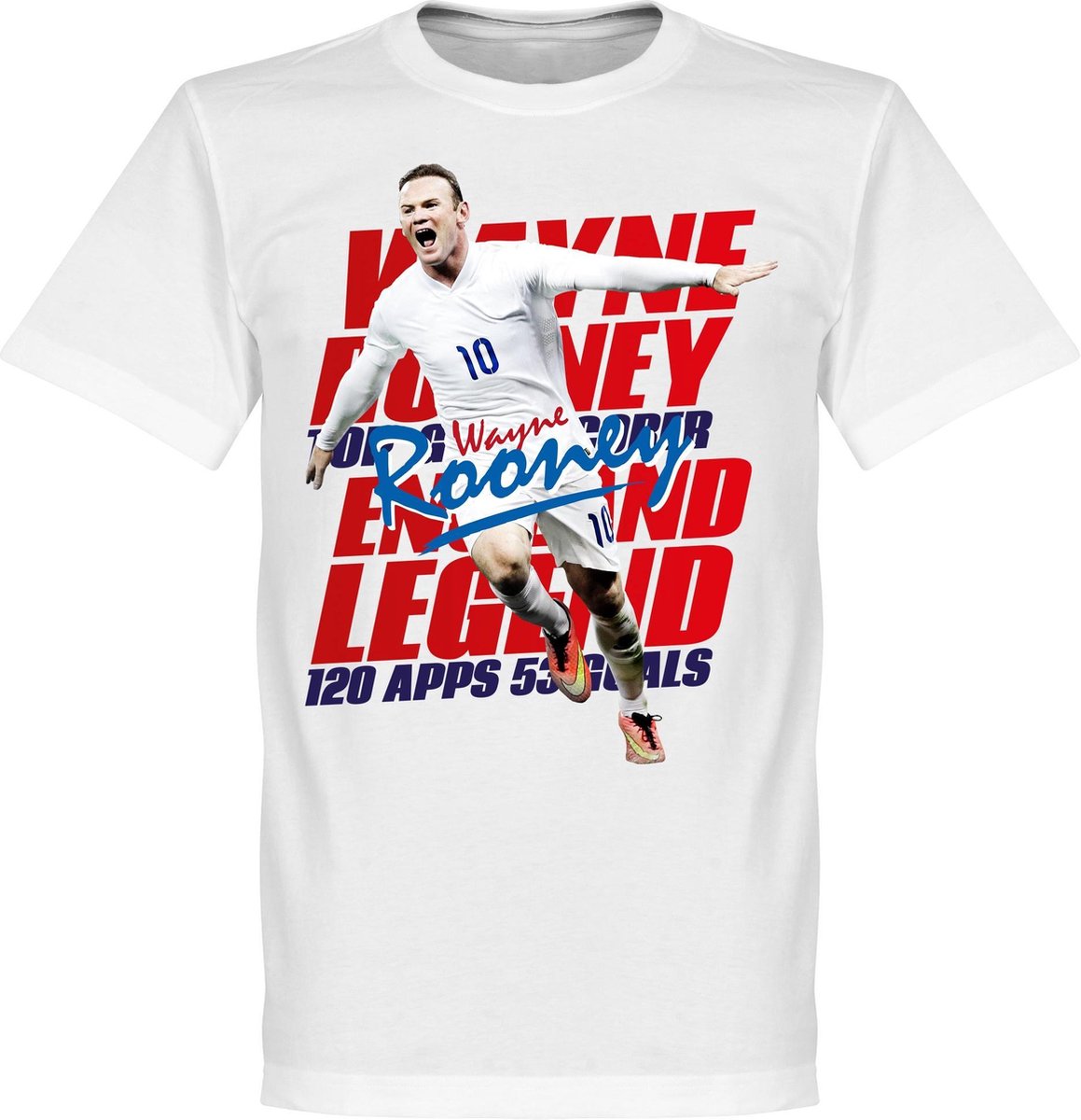 1159x1200-210 Rooney Engeland Legend T-Shirt - Wit - 5XL - Afbeelding 1