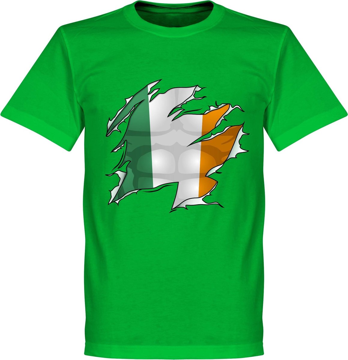 1159x1200-316 Ierland Ripped Flag T-Shirt - Groen - L - Afbeelding 1