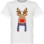 Reindeer Supporter T-Shirt - Lichtblauw/Rood - Kinderen - 140