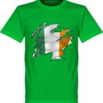 Ierland Ripped Flag T-Shirt - Groen - XS