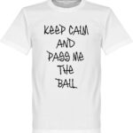 Keep Calm And Pass Me The Ball Handwriting T-Shirt - M