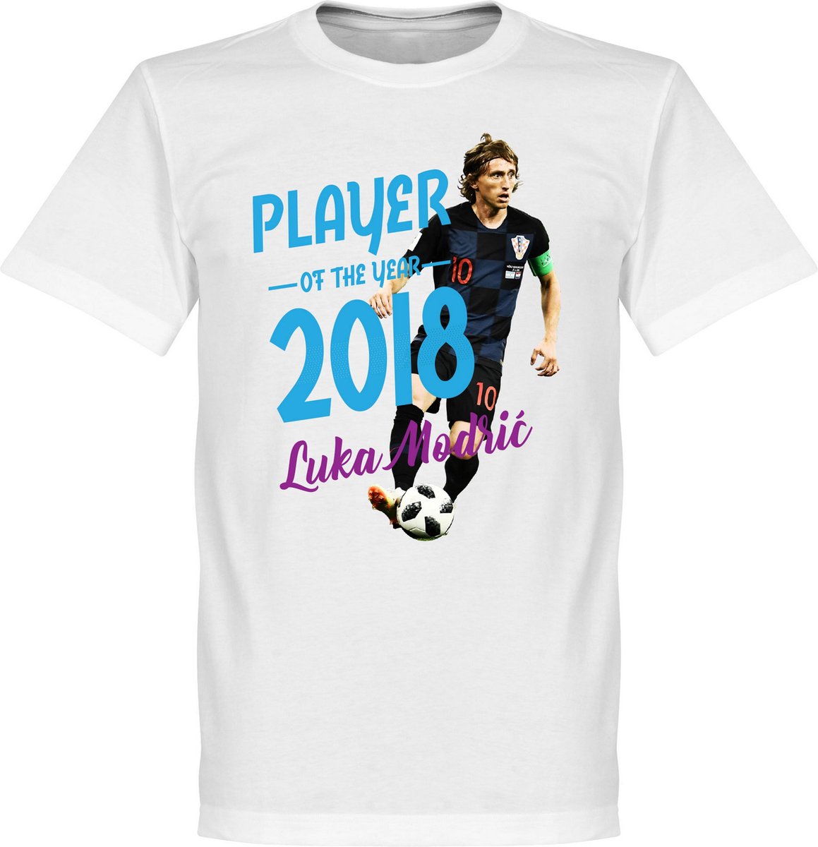 1159x1200-964 Modric Voetballer van het jaar 2018 T-Shirt - Wit - XXL - Afbeelding 1
