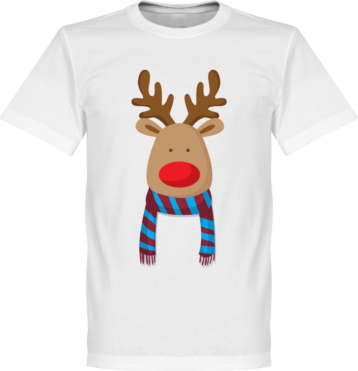 1159x1200-970 Reindeer Supporter T-Shirt - Lichtblauw/Rood - Kinderen - 116 - Afbeelding 1