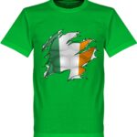 Ierland Ripped Flag T-Shirt - Groen - Kinderen - 128