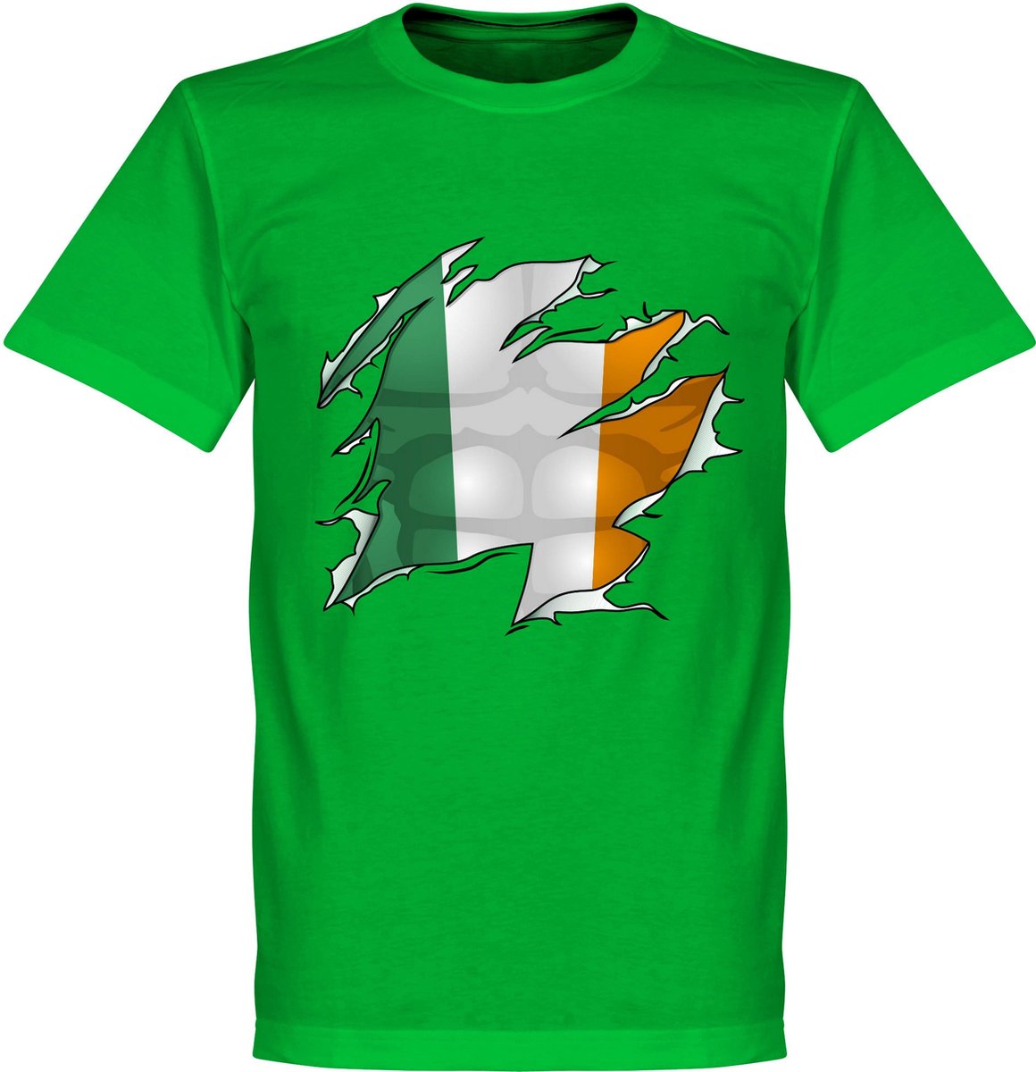 1160x1200-14 Ierland Ripped Flag T-Shirt - Groen - Kinderen - 128 - Afbeelding 1