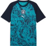 PUMA - mcfc warm up jersey - T-shirt voetbal train km here - Blauw