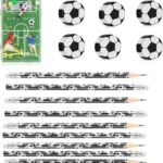 12pcs Football Potloden - 12 Stuks Voetbal Slippers - Voetbal Themed Stationery Set - Gadget Verjaardag - Kids - Voetbal voor Feestjes en Huiswerk - Cadeau