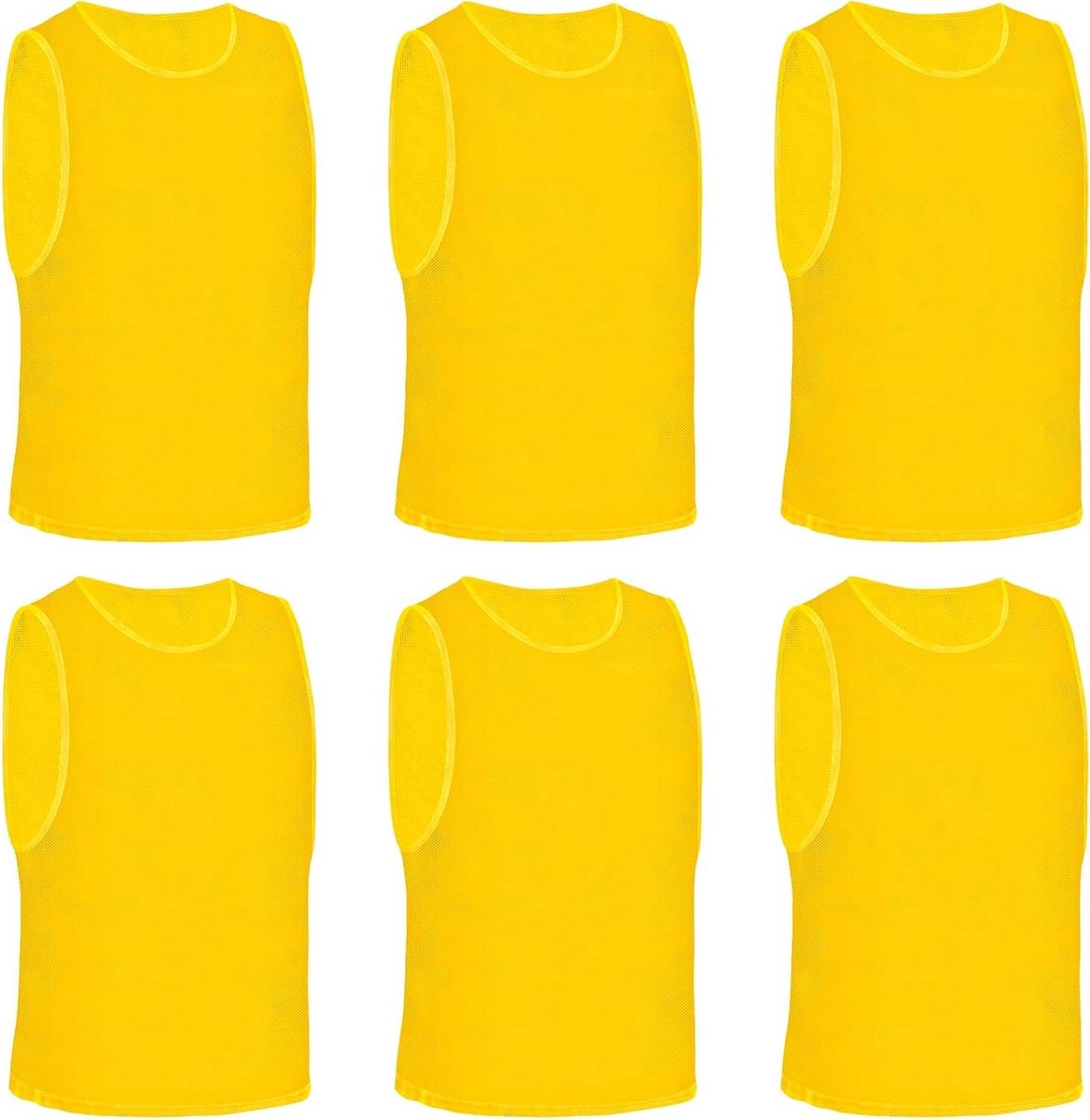 1168x1200 Allecto Plus - 6-delige trainingsvesten voor volwassenen | Ademend mesh Scrimmage vest | Mouwloos en sneldrogend | Multisport vest in goudgeel (M) - Afbeelding 1