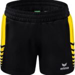 Erima Six Wings Worker Short Kinderen - Zwart / Geel | Maat: 164