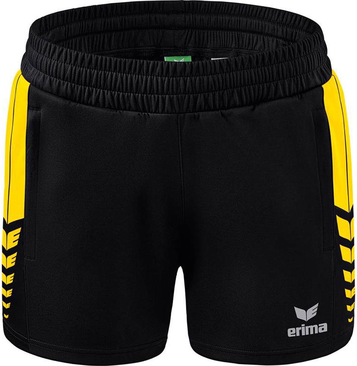 1170x1200-31 Erima Six Wings Worker Short Kinderen - Zwart / Geel | Maat: 164 - Afbeelding 1