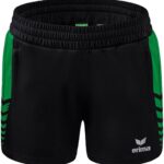Erima Six Wings Worker Short Kinderen - Zwart / Smaragd | Maat: 140