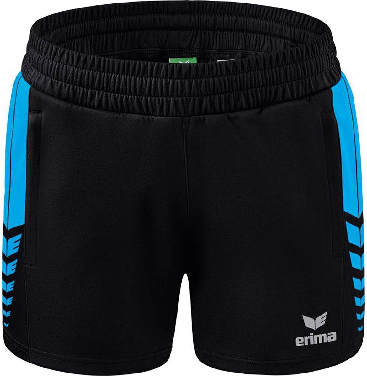 1170x1200-44 Erima Six Wings Worker Short Dames - Zwart / Curaçao | Maat: 44 - Afbeelding 1